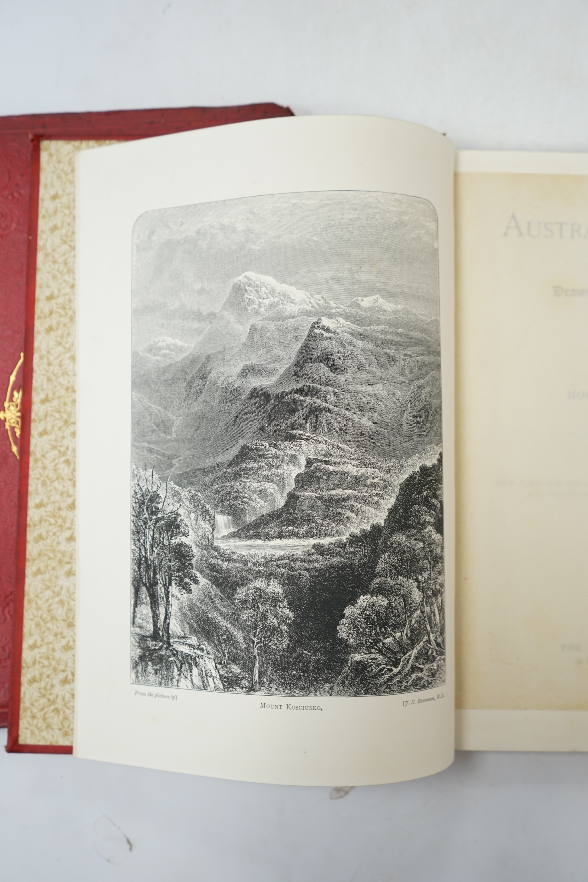Martin, Robert Montgomery - The British Colonies, Australia. c.1855. original gilt red cloth. Album of Tasmanian Views. Hardback with gilt title to the front cover, no date but circa 1900. Published in Hobart by J Walch
